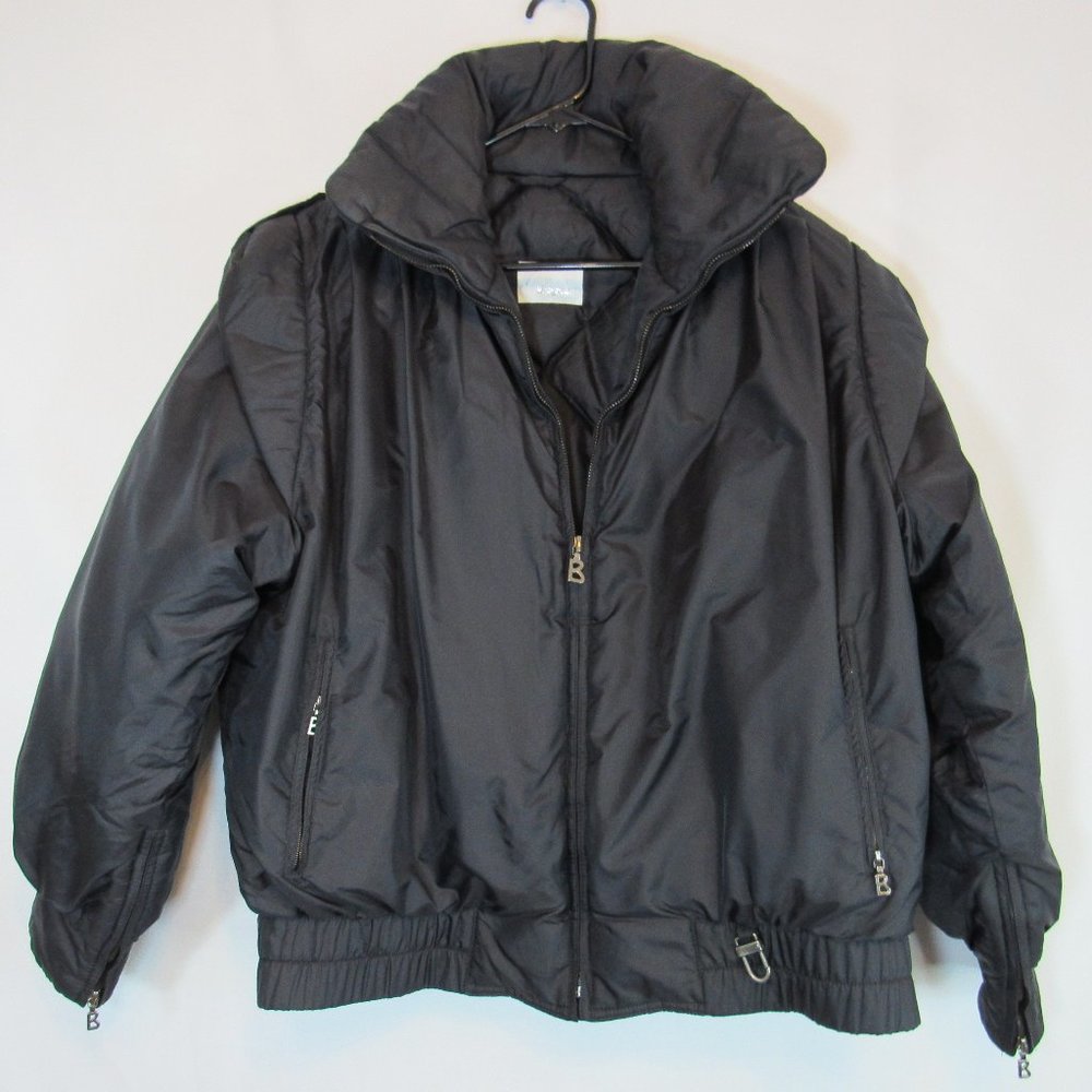 Bogner Vintage Black Ski Jacket Puffer Collared Coat GOOSE DOWN